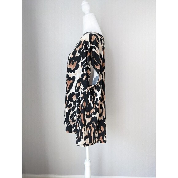 Show Me Your Mumu Leopard Cap Sleeves Top Large - Picture 2 of 6